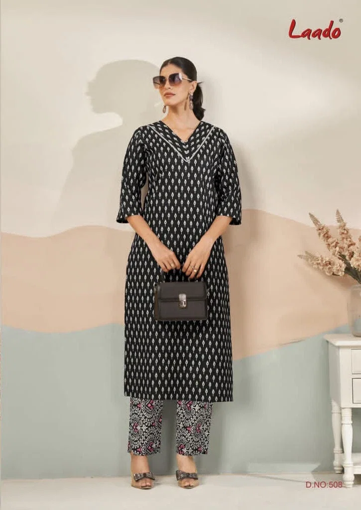 Laado Kavya Vol 5 Cotton Printed Long Cord Set