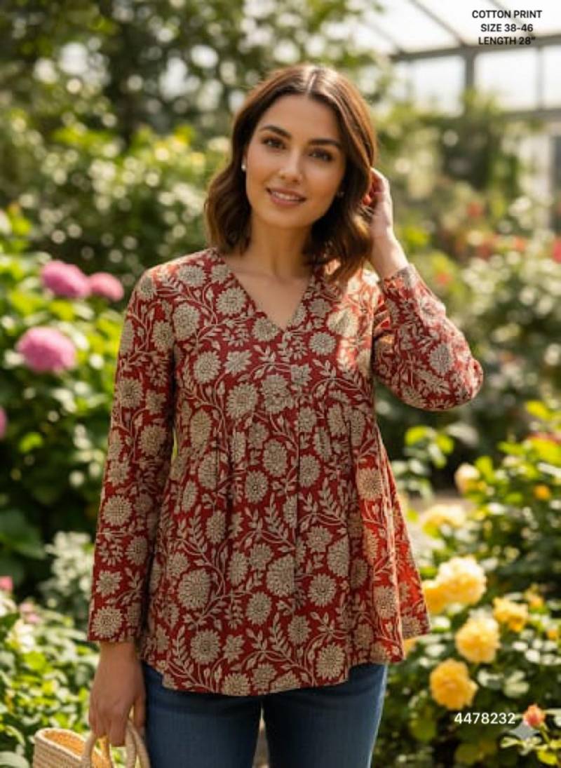 Naisha K 323 Vol 2 Cotton Print Casual Wear Short Top Collection