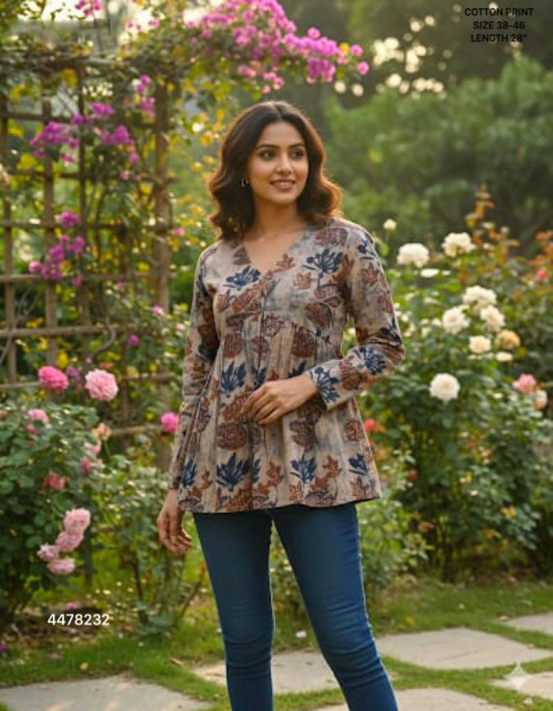 Naisha K 323 Vol 2 Cotton Print Casual Wear Short Top Collection