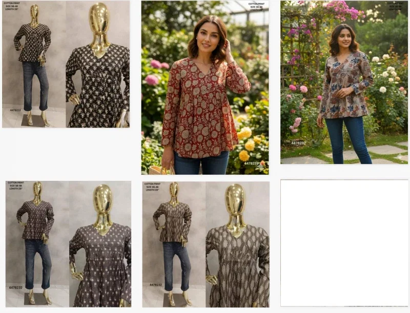 Naisha K 323 Vol 2 Cotton Print Casual Wear Short Top Collection