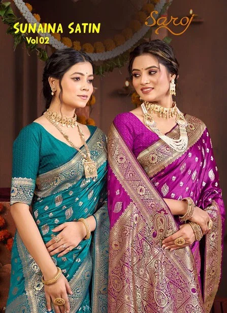 Saroj Sunaina Satin Vol 2 Fancy Satin Silk Saree