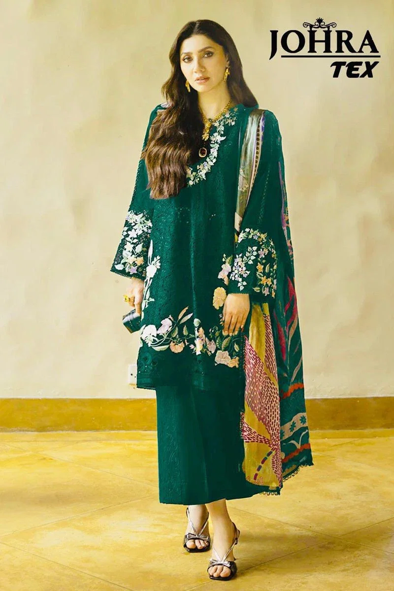 Johra Tex 176 C Cambric Cotton Embroidery Pakistani Suits Collection