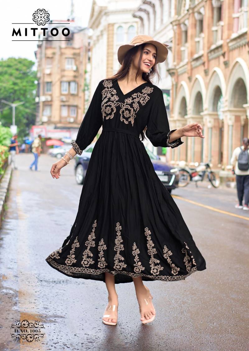 Mittoo Queen Rayon Weaving Thread Worked Kurtis Collection