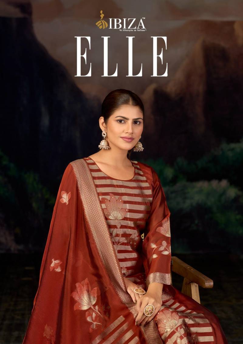 Ibiza Elle Banglory Silk Jacquard Designer Salwar Suits Collection