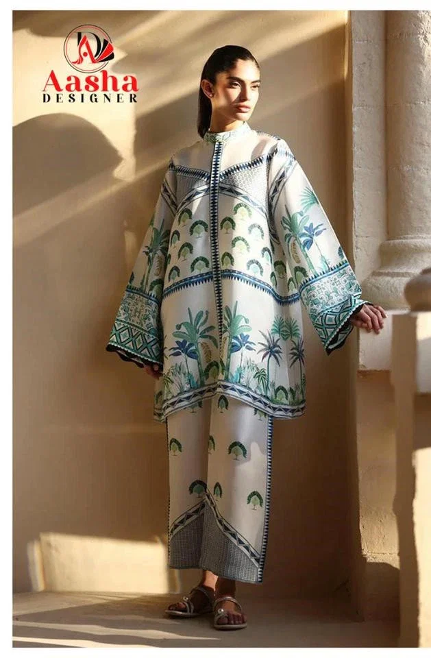 Aasha Turkis Vol 10 Modal Sattin Printed Co Ord Set Collection