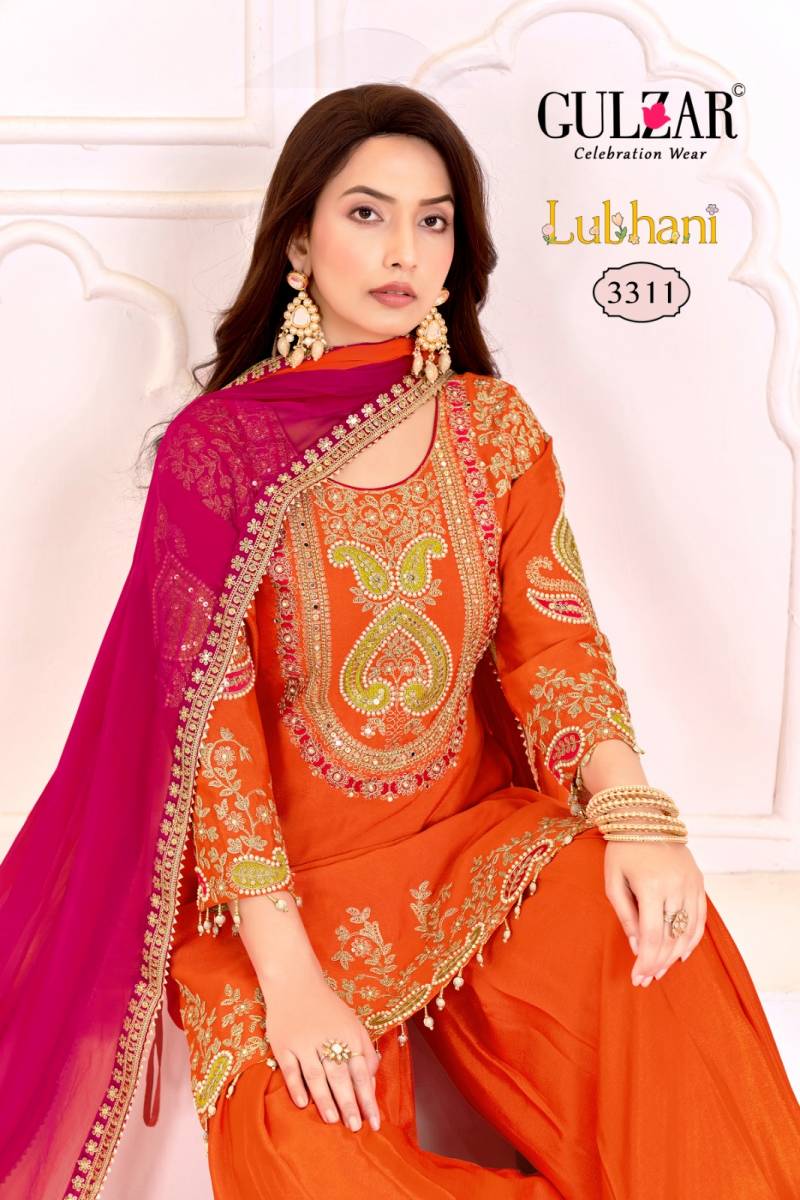 Gulzar Lubhani Chinon Embroidered Traditional Wear Salwar Kameez