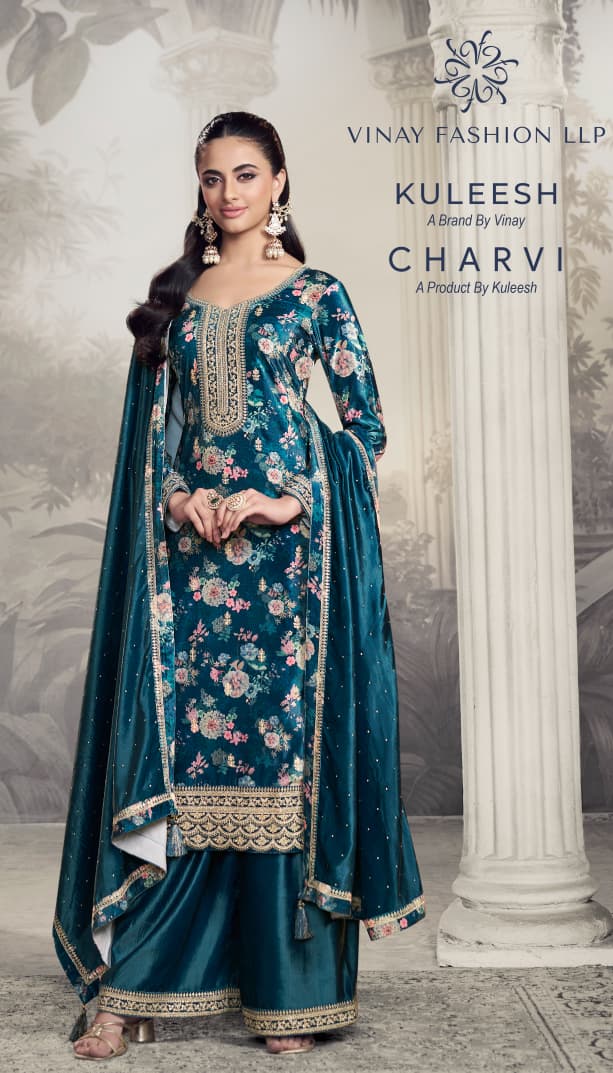Vinay Kuleesh Charvi Digital Print Velvet Salwar Kameez Collection