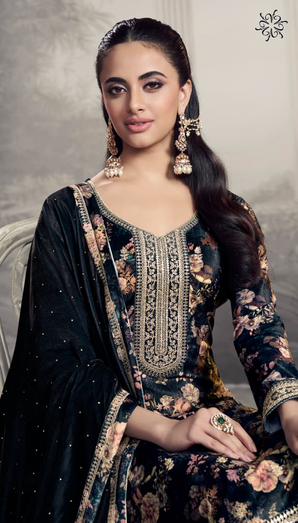 Vinay Kuleesh Charvi Digital Print Velvet Salwar Kameez Collection
