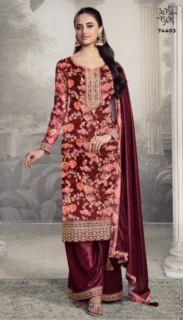 Vinay Kuleesh Charvi Digital Print Velvet Salwar Kameez Collection