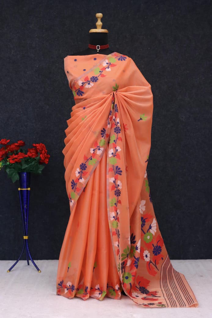 Scps Rangkaat C Linen Cotton Silk Saree Collection