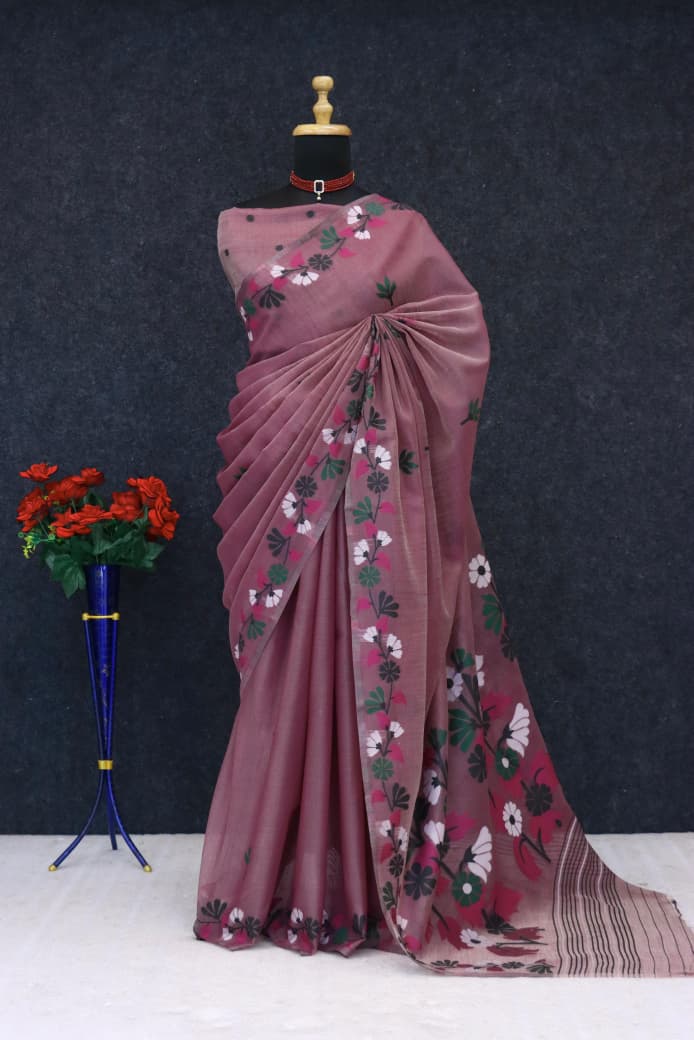 Scps Rangkaat C Linen Cotton Silk Saree Collection
