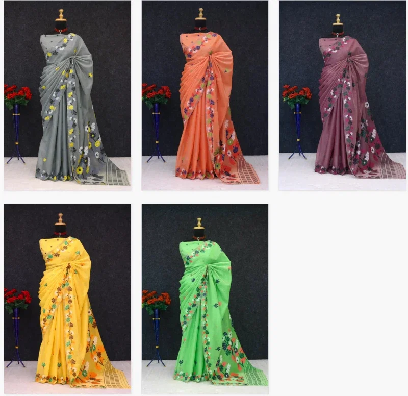 Scps Rangkaat C Linen Cotton Silk Saree Collection