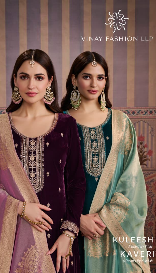 Vinay Kuleesh Kaveri Velvet Embroidered Work Salwar Kameez Suits