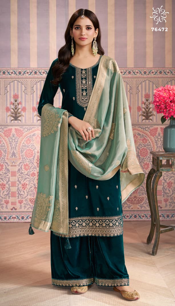 Vinay Kuleesh Kaveri Velvet Embroidered Work Salwar Kameez Suits