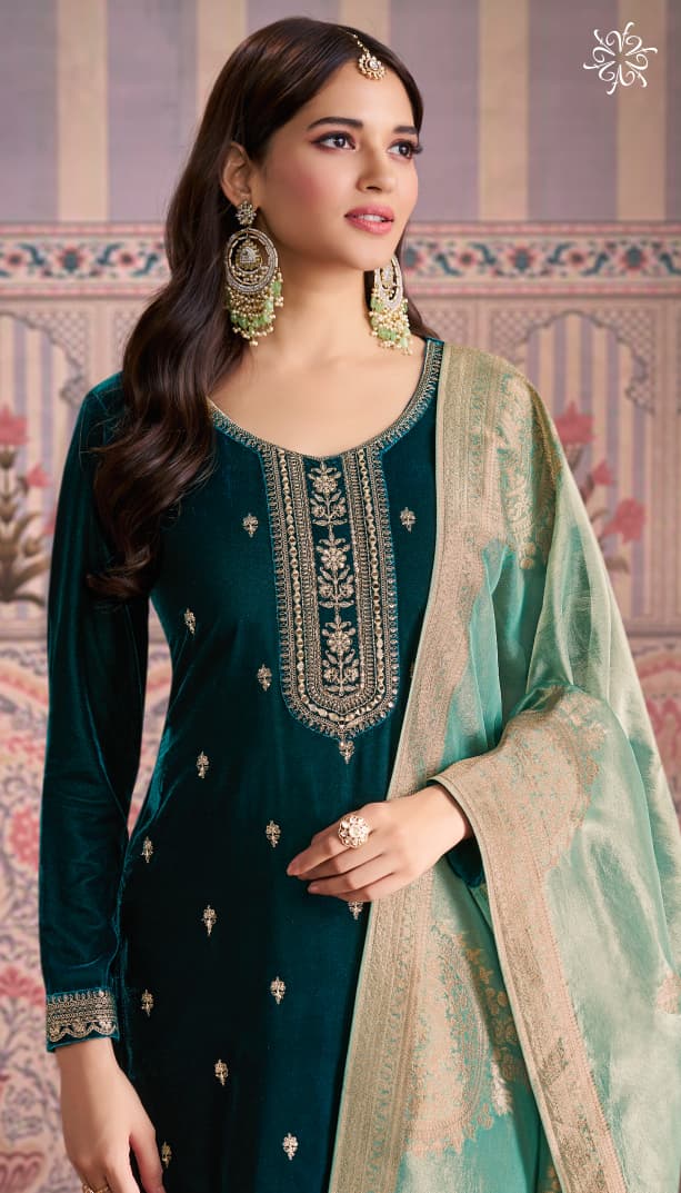 Vinay Kuleesh Kaveri Velvet Embroidered Work Salwar Kameez Suits