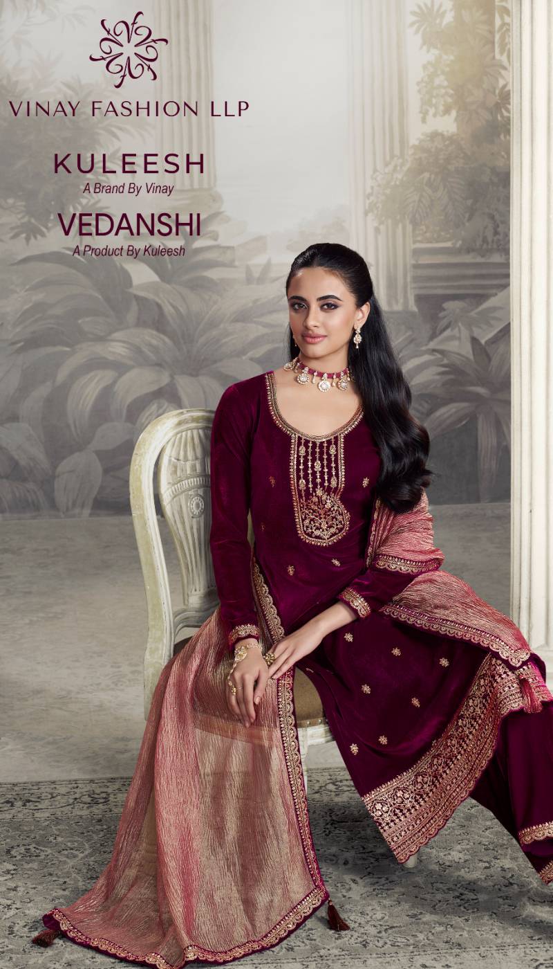 Vinay Kuleesh Vedanshi Embroidered Work Velvet Salwar Kameez