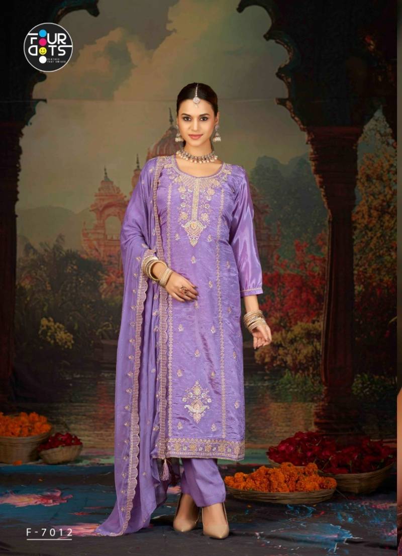 Four Dots Yamuna Glass Organza Work Designer Salwar Suits Collection