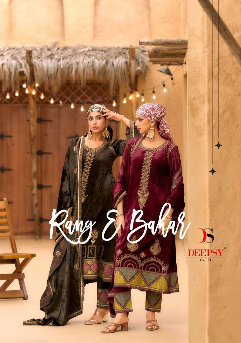 Deepsy Rang E Bahar Viscose Velvet Embroidery Salwar Kameez
