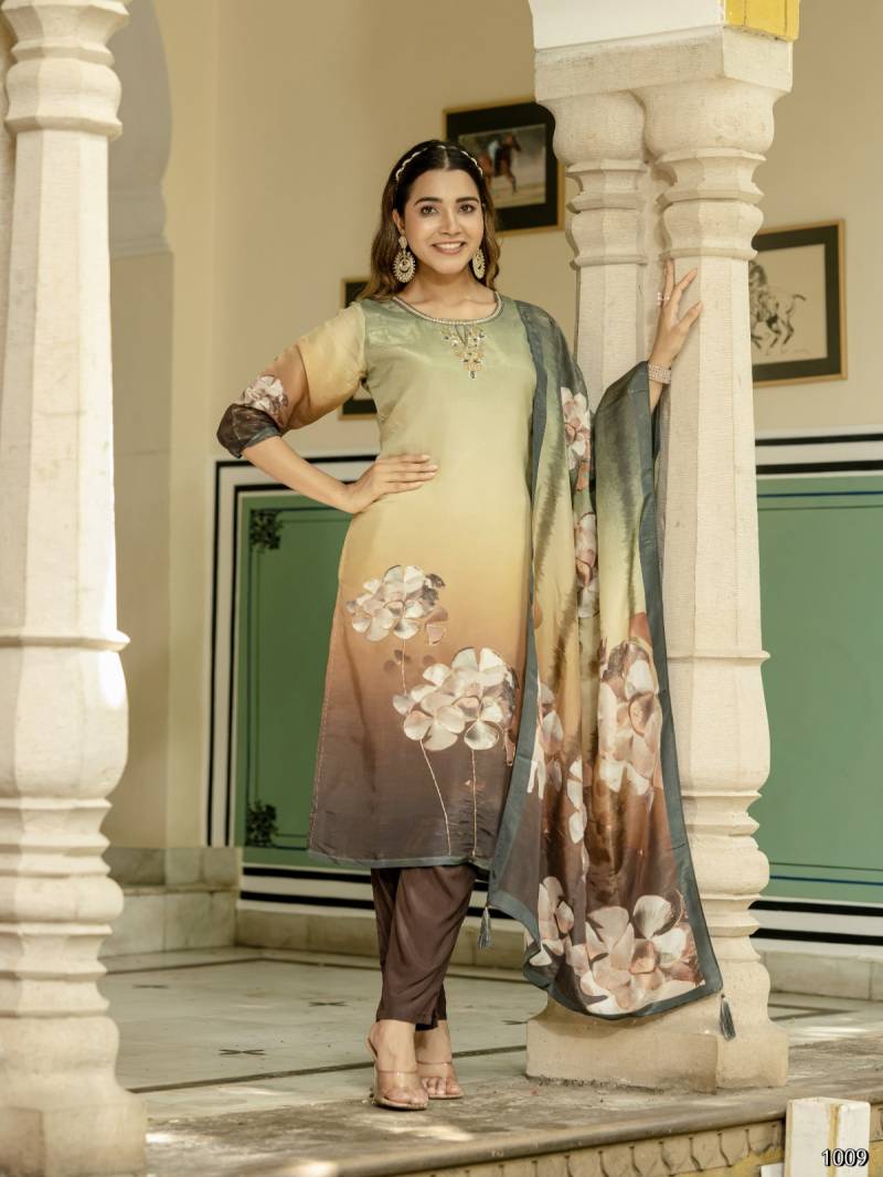 Reva Vol 1 Viscose Digital Printed Silk Kurti With Bottom Dupatta