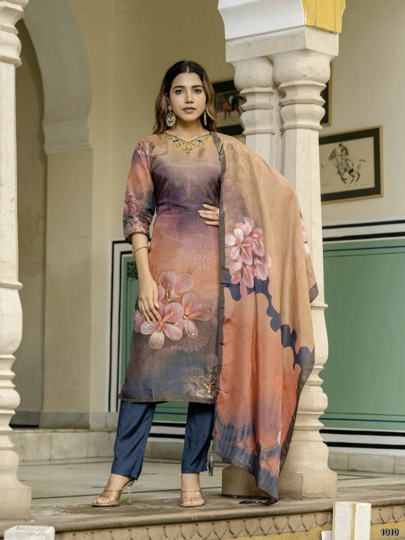 Reva Vol 1 Viscose Digital Printed Silk Kurti With Bottom Dupatta