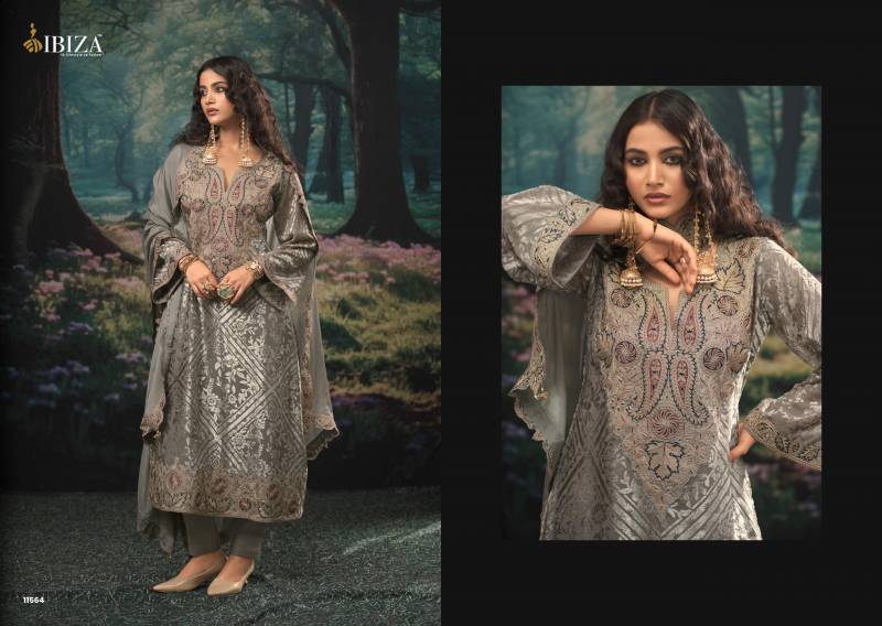 Ibiza Palachi Paisley Velvet Brasso Embroidery Work Salwar Kameez