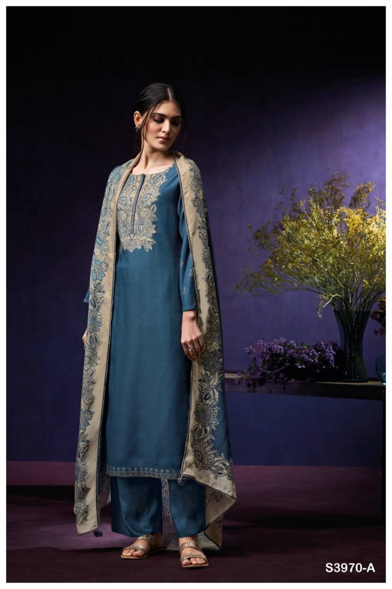 Ganga Syara 3970 Wool Pashmina Printed Embroidery Salwar Kameez