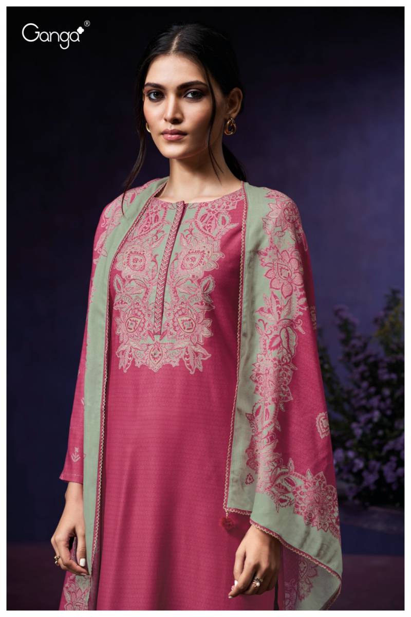 Ganga Syara 3970 Wool Pashmina Printed Embroidery Salwar Kameez