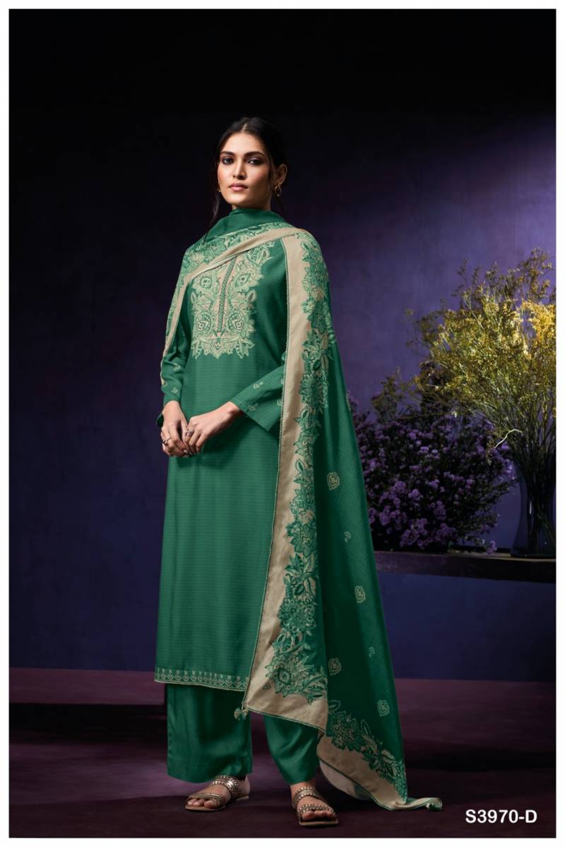 Ganga Syara 3970 Wool Pashmina Printed Embroidery Salwar Kameez