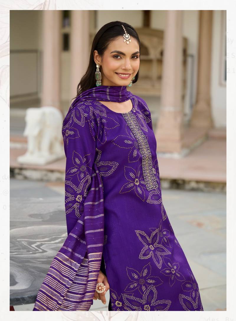 Radhika Sirin Vol 3 Vertican Foil Print Embroidery Kurti Pant Dupatta