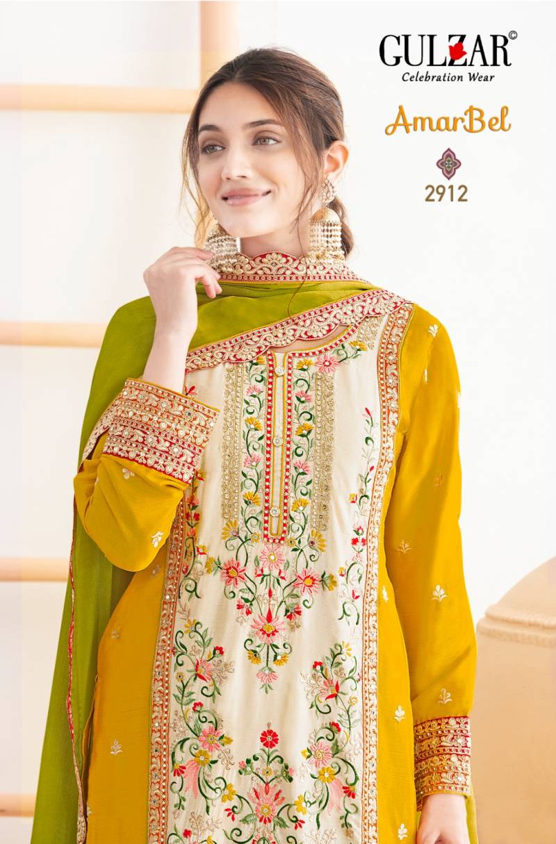 Gulzar Amarbel Chinon Embroidery Designer Salwar Kameez Collection
