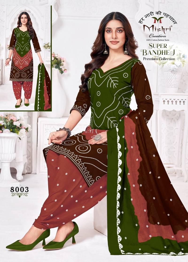 Mishri Super Bandhej Vol 8 Cotton Printed Dress Material