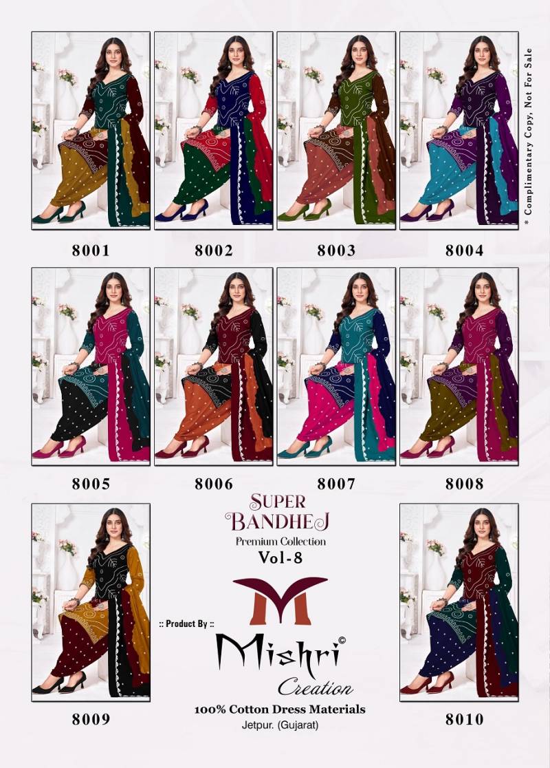 Mishri Super Bandhej Vol 8 Cotton Printed Dress Material