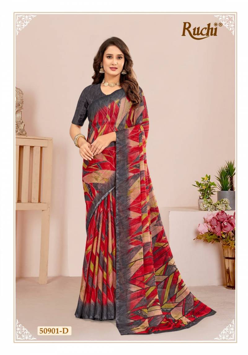Ruchi Star Chiffon 124 Chiffon Casual Wear Saree Collection