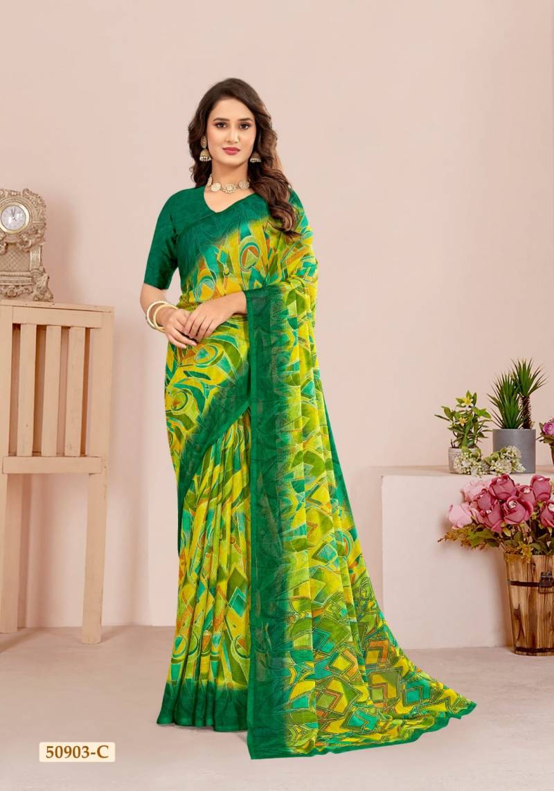 Ruchi Star Chiffon 124 Chiffon Casual Wear Saree Collection
