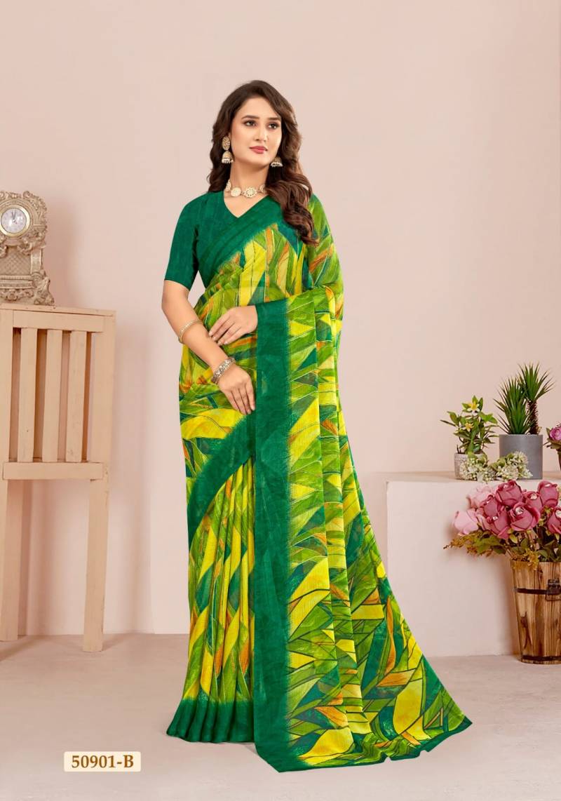 Ruchi Star Chiffon 124 Chiffon Casual Wear Saree Collection