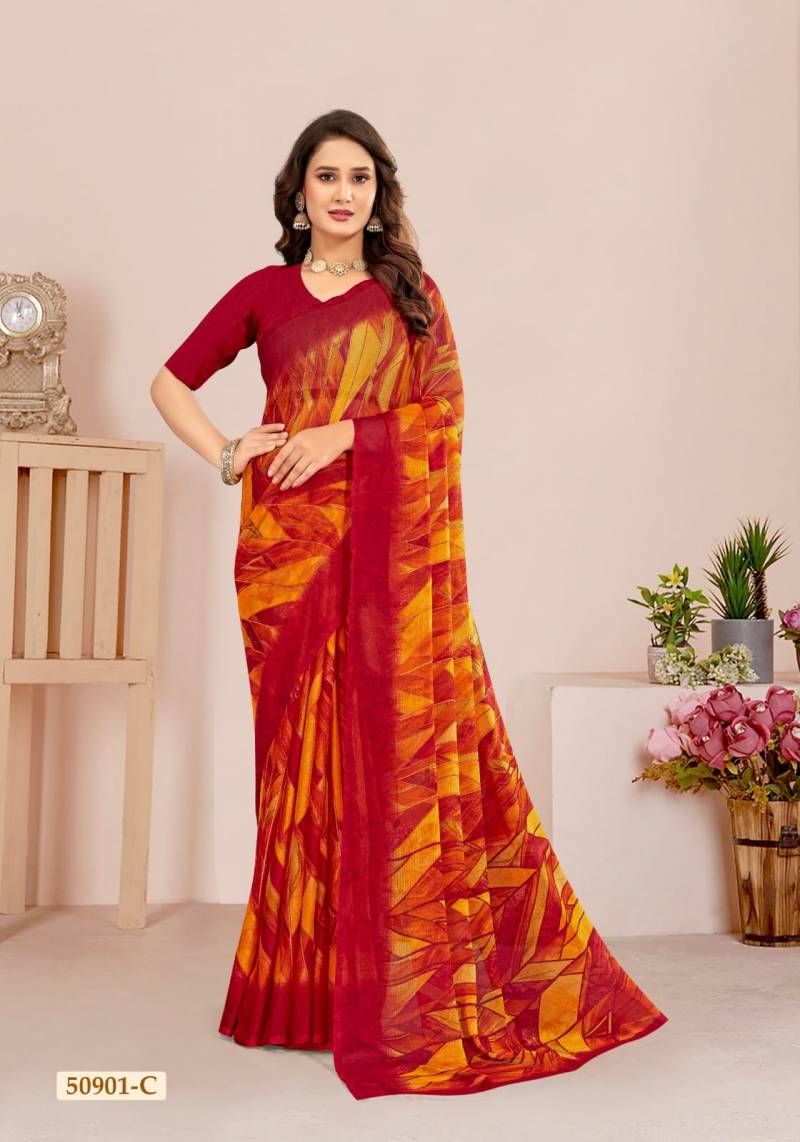 Ruchi Star Chiffon 124 Chiffon Casual Wear Saree Collection