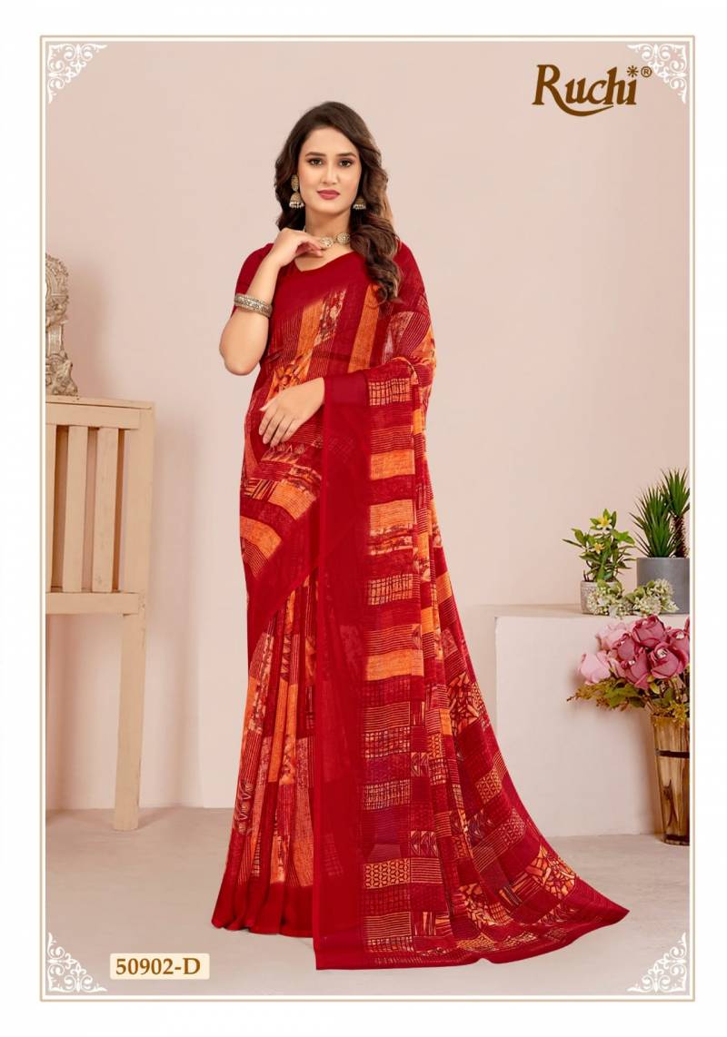 Ruchi Star Chiffon 124 Chiffon Casual Wear Saree Collection