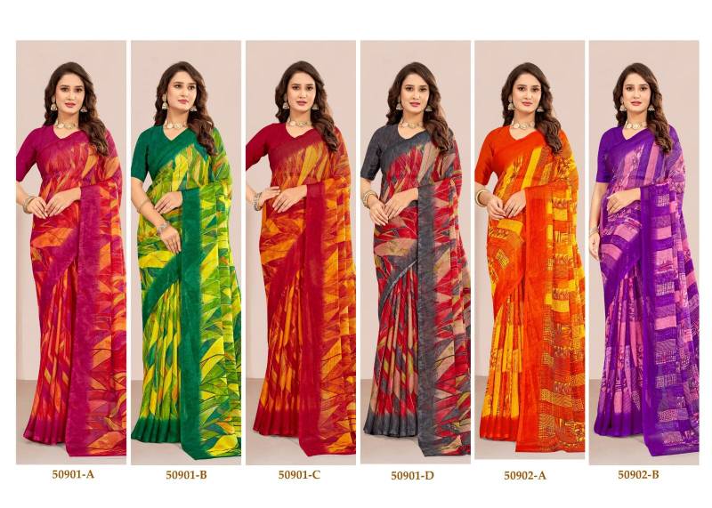 Ruchi Star Chiffon 124 Chiffon Casual Wear Saree Collection