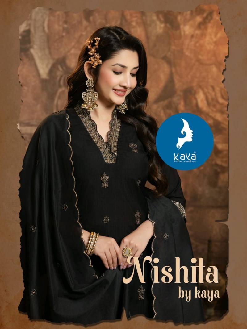 Kaya Nishita Vertican Festival Wear Kurti Pant And Dupatta Collection