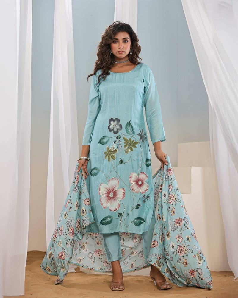Dhani 01 Premium Franch Crab Printed Kurti Set Collection