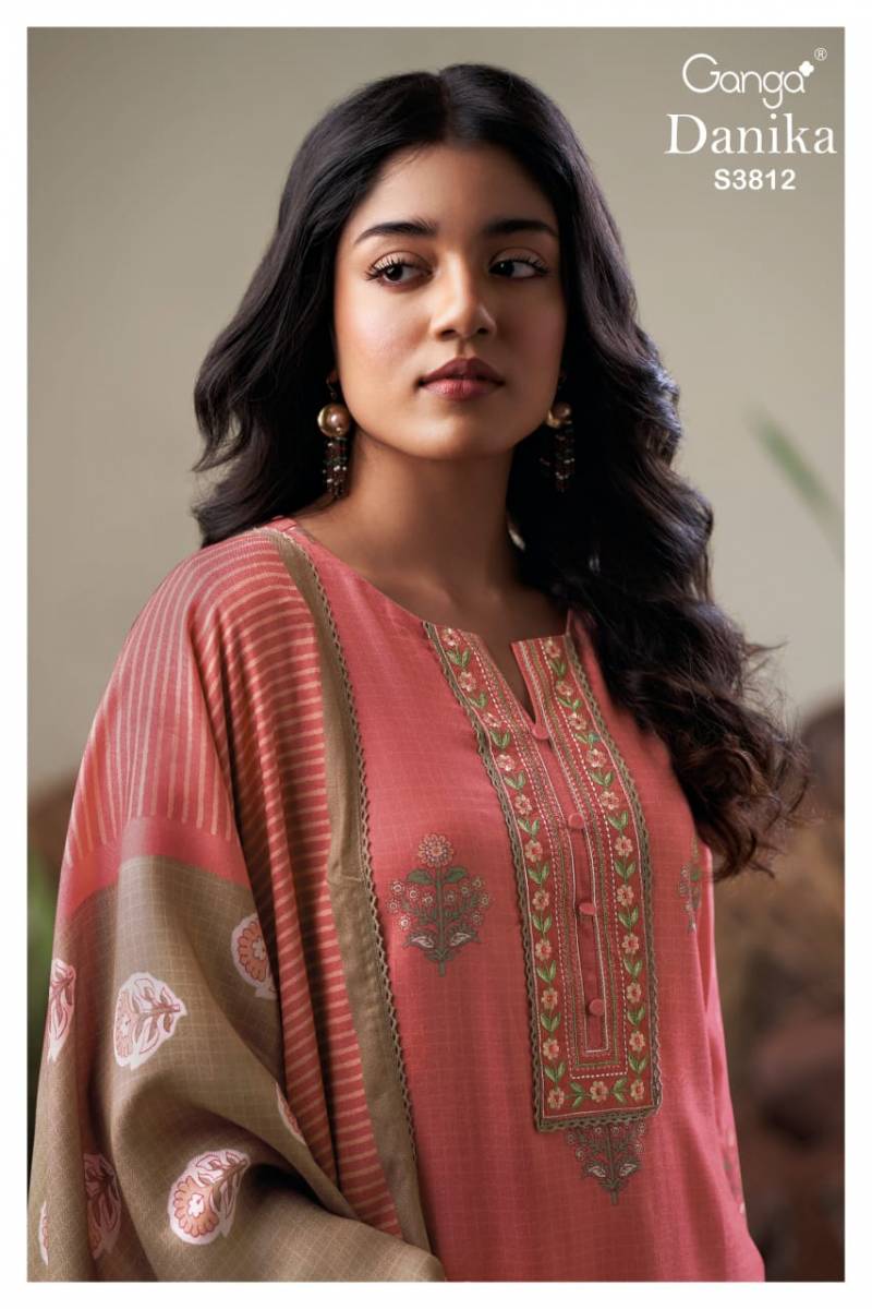 Ganga Danika 3812 Wool Pashmina Printed Embroidery Salwar Kameez