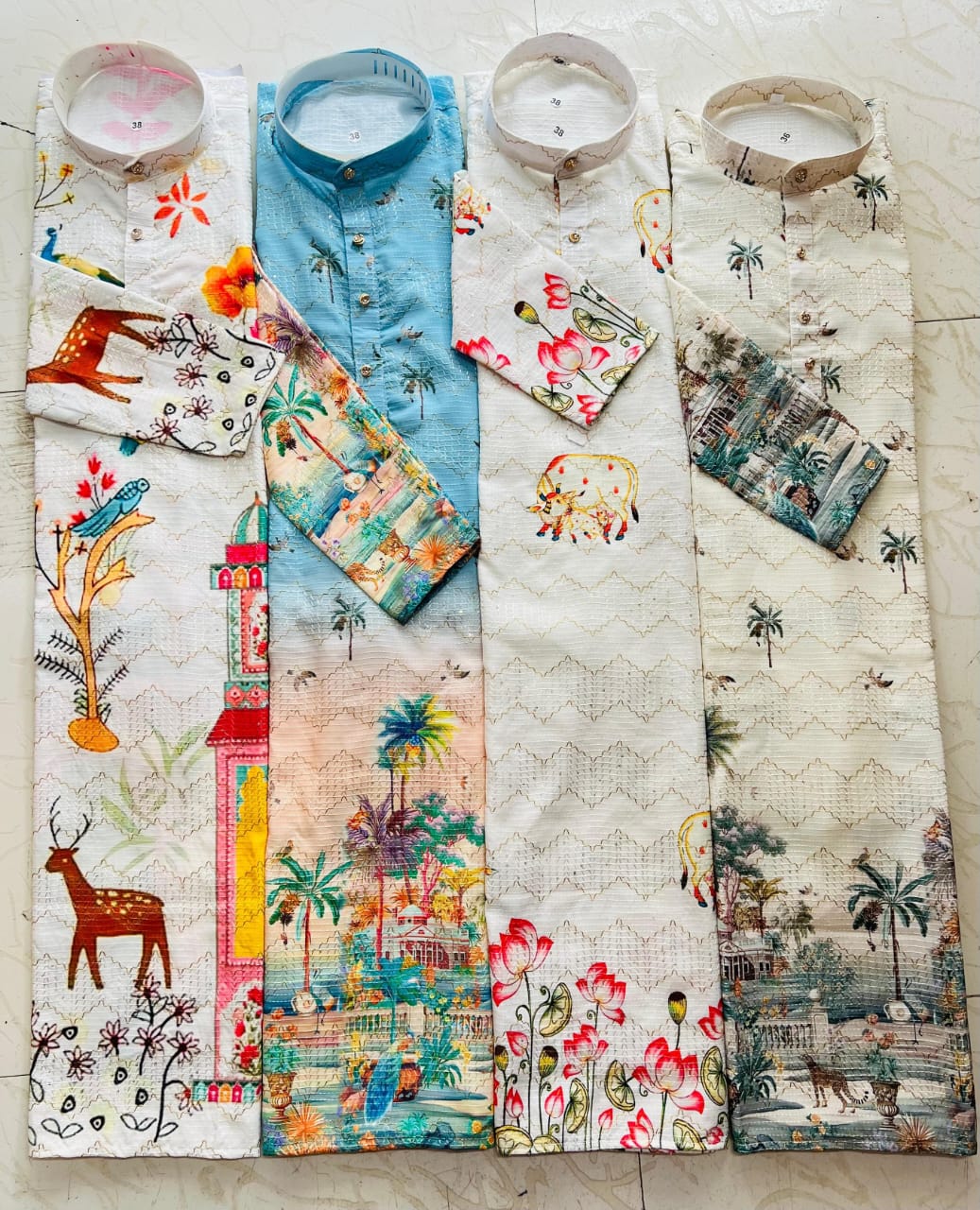 Lekha Mald 02 Rayon Crossed Work Pennal Digital Print Mens kurta Collection