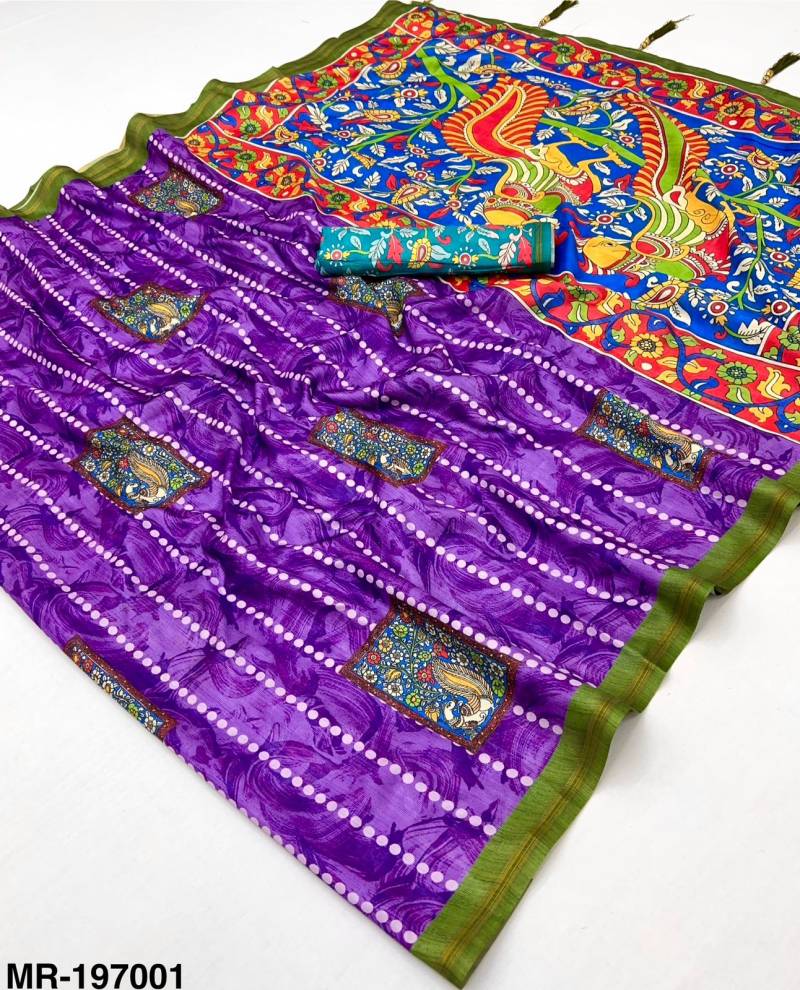 Rajyog Maheshwari Vol 2 Tusser Silk Kalamkari Printed Saree