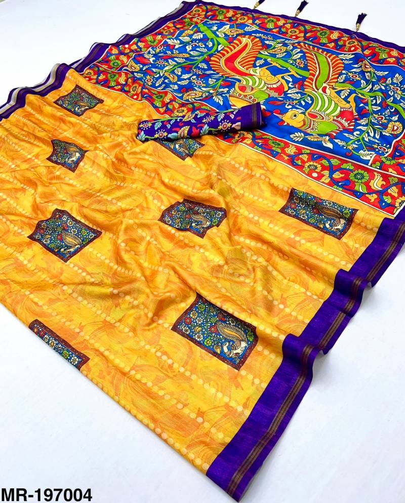 Rajyog Maheshwari Vol 2 Tusser Silk Kalamkari Printed Saree