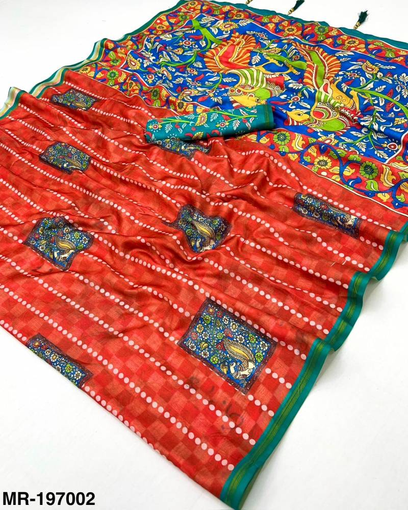 Rajyog Maheshwari Vol 2 Tusser Silk Kalamkari Printed Saree