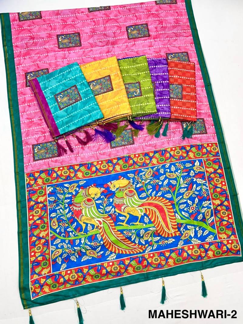 Rajyog Maheshwari Vol 2 Tusser Silk Kalamkari Printed Saree
