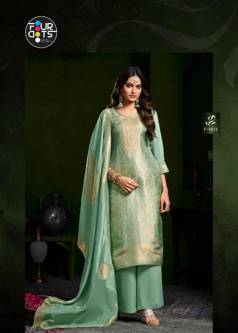 Four Dots Romee Viscose Silk Jacquard Work Designer Salwar Kameez