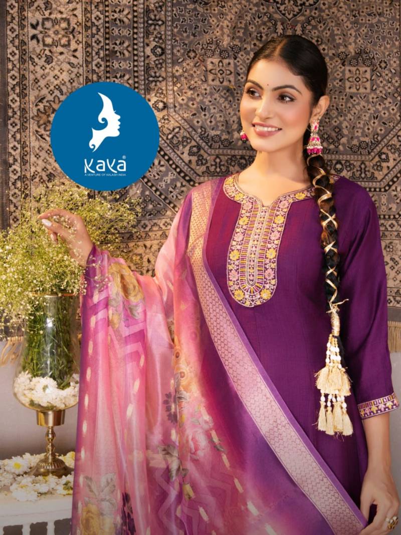 Kaya Abhinetri Vertican Casual Wear Kurti Pant And Dupatta Collection