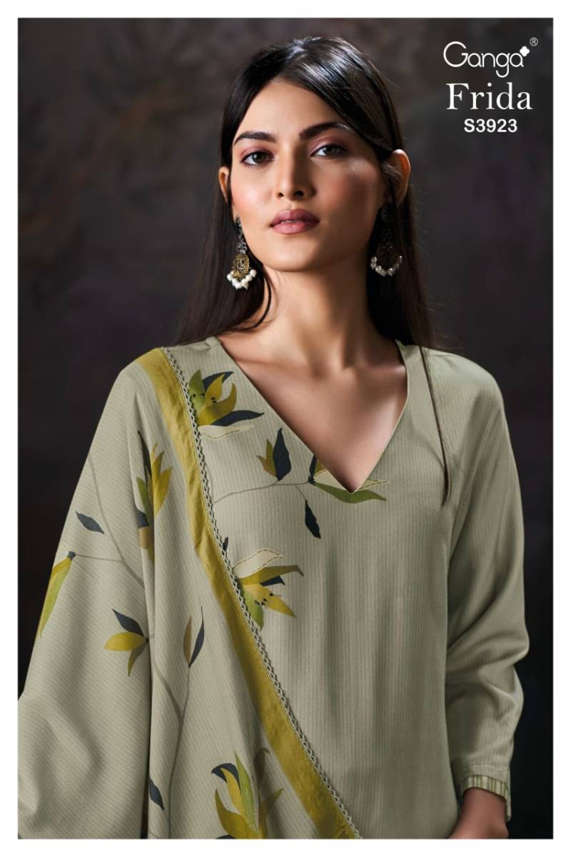Ganga Frida 3923 Wool Pashmina Printed Handwork Salwar Kameez