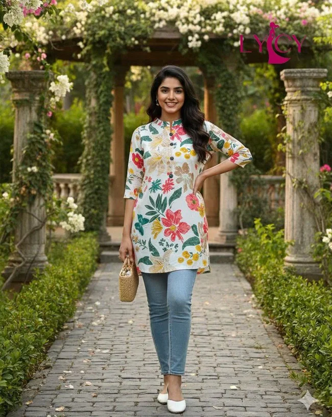 Lekha Lycy Flower vol 6 Rayon Fancy Top Tunic Collection